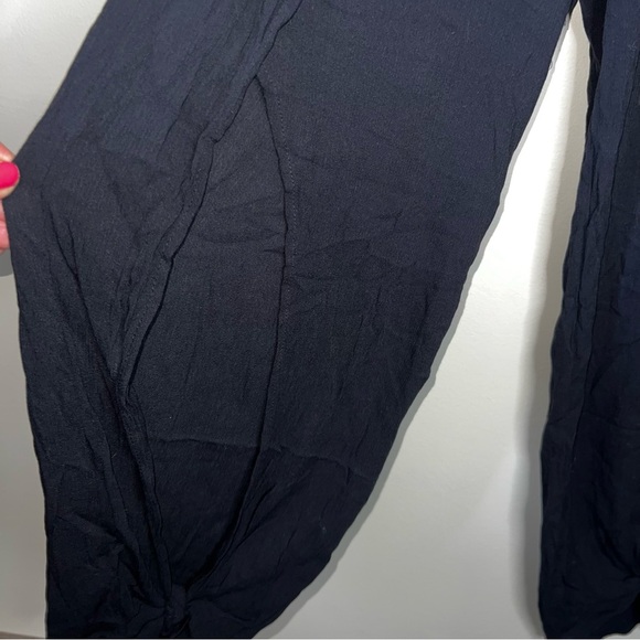 White House Black Market Tie-Front Wrap Beach/Swim Pants Black with Leg Slit Sm - Picture 10 of 15